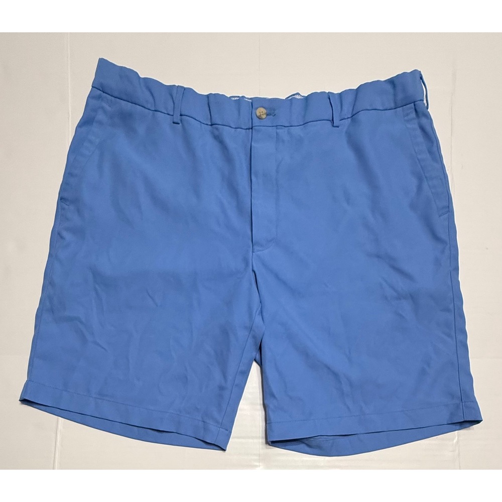 Peter Millar Mens Performance Golf Shorts Light Blue Size 40 Flat Front Stretch